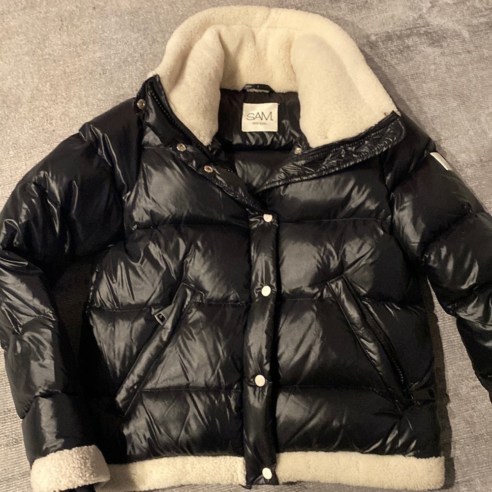Sam Gigi Shearling Trim Down Jacket - image 1